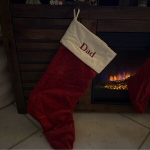 Pottery Barn Red and White Personalized Stocking Dad